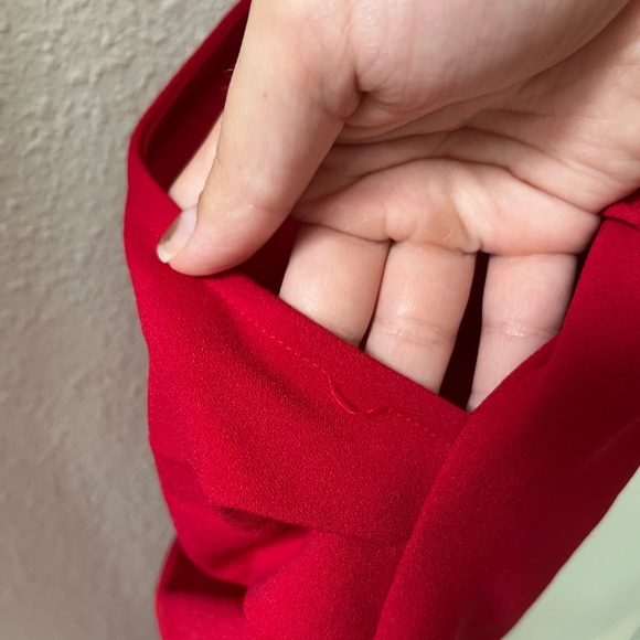 Red Emerald Sundae tulip skirt faux wrap dress - Picture 13 of 13